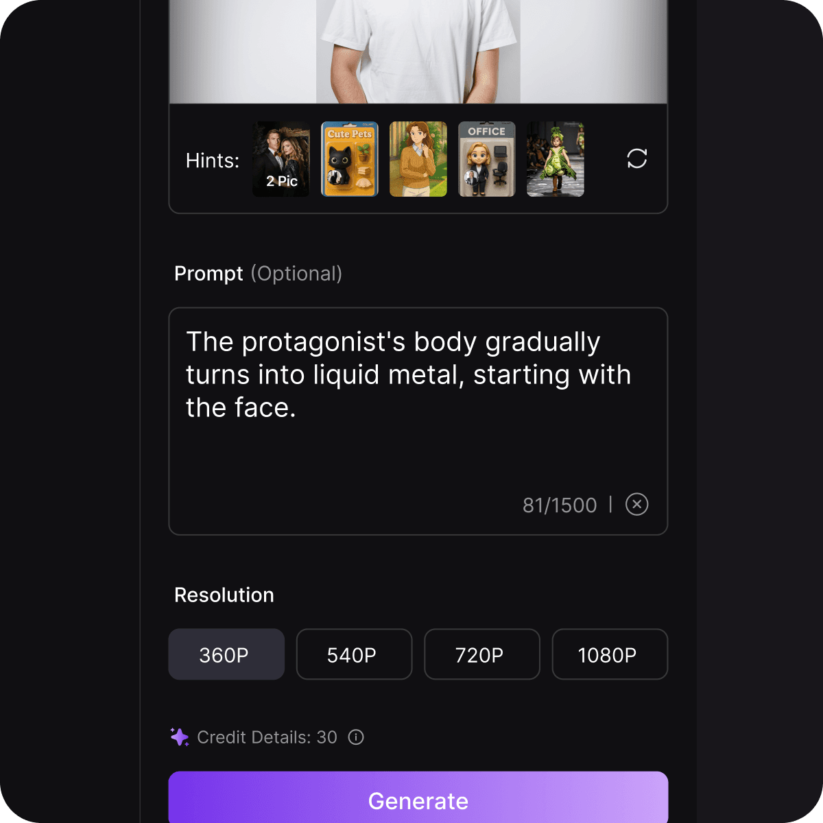 Langkah 2: Antarmuka masukkan prompt
